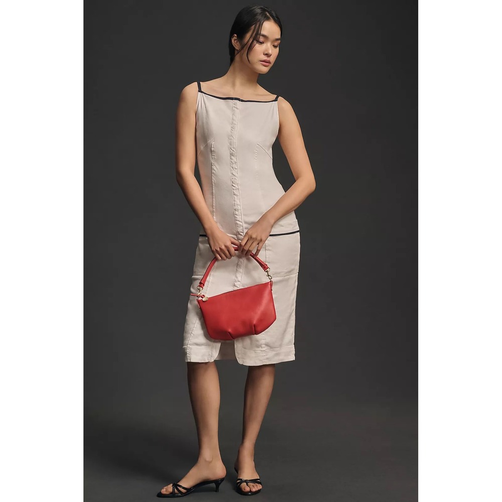 Maeve Anthropologie The Colette Midi Dress Linen White Womens Medium Coastal